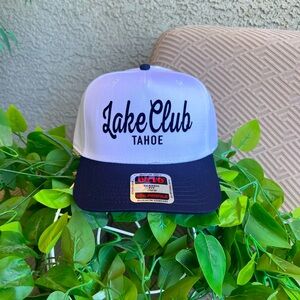 Lake Club Tahoe White and Black Cap, Trucker Hat